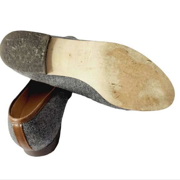 J. Crew Academy Flats Flannel Loafers Gray 9.5 - Picture 7 of 8